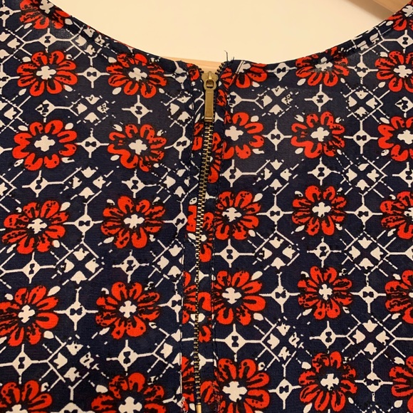 Japna Red/White/Blue Floral Top - Picture 3 of 4